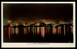 Ref 1620 - Real Photo Postcard - City Lights - Vancouver B.C. Canada - Night View - Vancouver