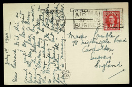 Ref 1621 - 1940 Canada Postcard - Winnipeg Slogan Postmark - Air Mail Speeds Business - Brieven En Documenten