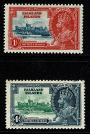 Ref 1621 - Falkland Islands KGV 1935 Silver Jubilee SG 139/141 - Lightly Mounted Mint Stamps - Falkland