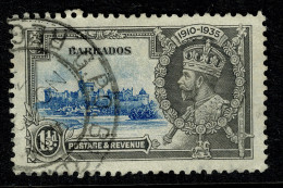 Ref 1621 - Barbados KGV 1935 Silver Jubilee 1 1/2d SG 342 - Fine Used Stamp - Barbados (...-1966)