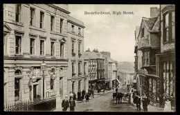 Ref 1622 - Early Postcard - High Street & Post Office Haverfordwest - Pembrokeshire Wales - Pembrokeshire