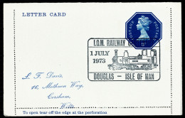 Ref 1622 - 1973 Letter Card With Special Handstamp - Douglas I.O.M. Railway Centenary - Briefe U. Dokumente