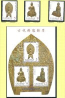 Taiwan 2001 Ancient Buddhist Statues Stamps & S/s Buddha Museum - Ungebraucht