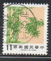 CHINA REPUBLIC CINA TAIWAN FORMOSA 1984 1986 FLORA BAMBOO 11$ USED USATO OBLITERE - Gebruikt