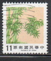 CHINA REPUBLIC CINA TAIWAN FORMOSA 1984 1986 FLORA BAMBOO 11$ USED USATO OBLITERE - Gebruikt