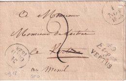 France Marcophilie - Cursive 49 / Etoges / VERTUS - 1848 - Avec Texte - Indice 18 - TB - 1801-1848: Precursors XIX