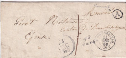 France Marcophilie - Cursive 49 / Auves - 1850 - Avec Texte - Indice 14 - TB - 1801-1848: Voorlopers XIX