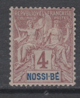 Nossi-Bé N° 29 X Type Groupe : 4 C. Lilas-brun Sur Gris,  Trace De Charnière Sinon TB - Unused Stamps