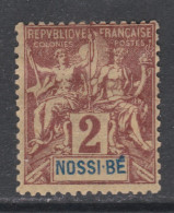 Nossi-Bé N° 28 X Type Groupe : 2 C. Lilas-brun Sur Paille,  Trace De Charnière Sinon TB - Nuevos