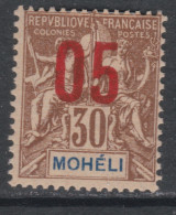 Mohéli N° 19 X Partie De Type Groupe Surchargés : 05 Sur 30 C.  Trace Charnière Sinon TB - Andere & Zonder Classificatie