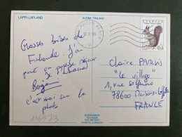 CP LAPPI LAPLAND Pour La FRANCE TP ECUREUIL 6 KR OBL.MEC.12 3 96 STOCKHOLM KLARA - Lettres & Documents