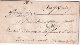 France Marcophilie - Cursive 9 / Aix En Othe - 1853 - Avec Texte - Indice 8 - TB - 1801-1848: Precursors XIX