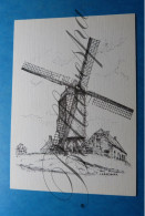 Langemark Steenakkermolen Molen Windmolen  1979 Moulin A Vent. Illustr: L. Ameel - Moulins à Vent