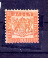 1865 Baden Michel N° 22b - Mint