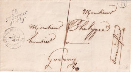 France Marcophilie - Cursive 58 / St Gemer / De Fly - 1851 - Sans Texte - Indice 17 - TB - 1801-1848: Vorläufer XIX