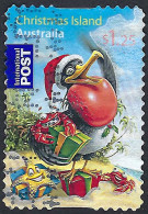 CHRISTMAS ISLAND 2009 QEII $1.25 Multicoloured, Christmas-Frigatebird As Santa Self Adhesive SG659 FU - Christmas Island