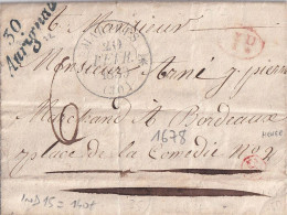 France Marcophilie - Cursive 30 / Aurignac (bleueté) - 1839 - Avec Texte - Indice 15 - TB - 1801-1848: Precursors XIX