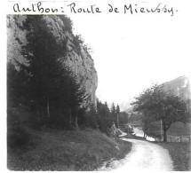 74  / AUTHON / ROUTE DE MIEUSSY  / DEBUT 20 EME  / PLAQUE DE VERRE PHOTO STEREO / - Diapositivas De Vidrio