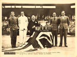 Tennis * équipe D'angleterre Vainqueur Coupe Davis 1936 * Austin , Perry , Hughes & Tuckey * Photo Ancienne 20x15cm - Tennis