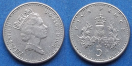 UK - 5 Pence 1991 "crowned Thistle" KM# 937b Elizabeth II Decimal Coinage (1971-2022) - Edelweiss Coins - 5 Pence & 5 New Pence