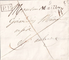 France Marcophilie - Cursive 9 / Mailly & PP - 1845 - Sans Texte - Indice 15 - TB - 1801-1848: Precursors XIX