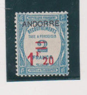 ANDORRA  1931 1.20 / 2 Fr Postage Due MNH - Ungebraucht