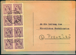 1946: Fernbrief (Suchdienst) Mit 8-er-Block 3 Pfg. Deutscher Druck Ab VERDEN (ALLER) LAND 23.3.46 Nach Prenzlau. Eine Ma - Other & Unclassified