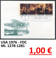 USA 1976 - Etats-Unis 1976 - Michel 1278-1281 - Auf FDC - 1971-1980