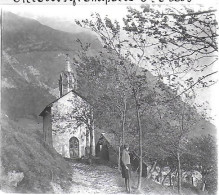 74  / MIEUSSY / CHAPELLE SAINT GRAS  / DEBUT 20 EME  / PLAQUE DE VERRE PHOTO STEREO / TRES BEAU CLICHE - Mieussy