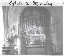 74  / MIEUSSY / INTERIEUR DE L EGLISE  / DEBUT 20 EME  / PLAQUE DE VERRE PHOTO STEREO / TRES BEAU CLICHE - Mieussy