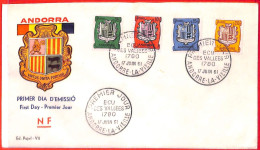 Aa0396 - Spanish  ANDORRA - POSTAL HISTORY -  FDC COVER   1961 Heraldry - Covers & Documents