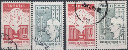 Türkei Turkey Turquie - 20. Todestag Von Kemal Atatürk (MiNr: 1615/6 + Paar) 1958 - Gest. Used Obl - Used Stamps