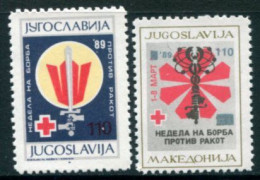 YUGOSLAVIA 1989 Anti-Cancer Week Tax  (Macedonia Only) MNH / **.  SG 2514a-b - Wohlfahrtsmarken