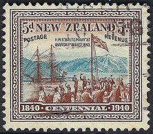 NEW ZEALAND 1940 5d Pale Blue & Brown SG620 Used - Service