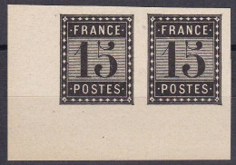 Frankreich Eckrandpaar Essays "De L'IMPRIMERIE NATIONALE",(*)/MNG, KW Maury 520 Euro - Proofs, Unissued, Experimental Vignettes