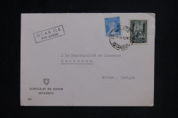 TURQUIE - Enveloppe De La Légation Suisse De Istanbul Pour La Suisse En 1954 - L 144718 - Cartas & Documentos