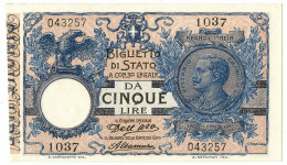 5 LIRE BIGLIETTO DI STATO VITTORIO EMANUELE III FLOREALE 27/12/1911 QFDS - Regno D'Italia – Autres