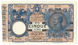 5 LIRE BIGLIETTO DI STATO VITTORIO EMANUELE III FLOREALE 08/11/1904 QFDS - Regno D'Italia - Altri