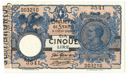 5 LIRE BIGLIETTO DI STATO VITTORIO EMANUELE III FLOREALE 05/11/1914 SUP - Andere