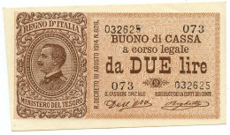 2 LIRE BUONO DI CASSA EFFIGE VITTORIO EMANUELE III 02/09/1914 SUP+ - Regno D'Italia – Autres