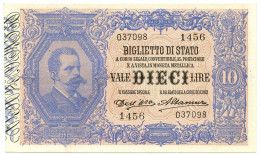 10 LIRE BIGLIETTO DI STATO EFFIGE UMBERTO I 13/01/1911 SUP- - Sonstige