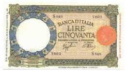 50 LIRE CAPRANESI LUPA CAPITOLINA M. STRETTO FASCIO L'AQUILA 28/08/1942 FDS-/FDS - Andere