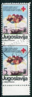 YUGOSLAVIA 1987 Red Cross Week Tax 5 D. Pair Imperforate Between, Cancelled.  Michel ZZM 125 - Sin Dentar, Pruebas De Impresión Y Variedades