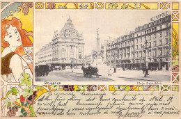 BELGIQUE - Bruxelles - Place Brouckère - Carte Postale Ancienne - Squares