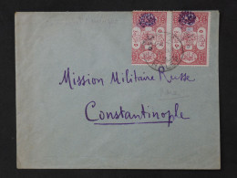 C SYRIE  E. OTTOMAN  BELLE LETTRE TRES RARE  1918 CONSULAT D AMERIQUE ALEP A CONSTANTINOPLE TURQUIE  +2X TP SURCHAR + - Brieven En Documenten