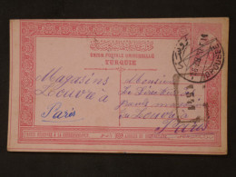 BV15 TURQUIE E. OTTOMAN   BELLE CARTE ENTIER  RARE  1908 A PARIS  FRANCE ++AFF. INTERESSANT+++ - Storia Postale