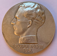 Médaille Bronze Argenté. Ecole De Musique Saint-Gilles-Lez-Bruxelles. Déclamation Henny Weissbort 1938. Léopold III Rex - Unternehmen