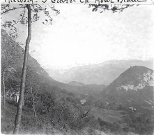 74  / MIEUSSY / SAINT GRAS ET CHAINE DU MONT BLANC / DEBUT 20 EME  / PLAQUE DE VERRE PHOTO STEREO / - Mieussy