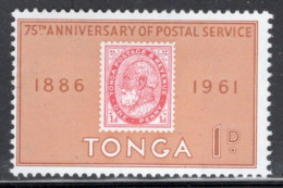 Tonga 1961 Single 1d Stamp From The Set Celebrating The 75th Anniversary Of The Tongan Postal Service. - Tonga (...-1970)