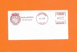 EMA SPECIMEN FRANCE Armoirie Blason Wappen Cost Of Arm VILLE SEVRAN 93 1969 - Sonstige & Ohne Zuordnung